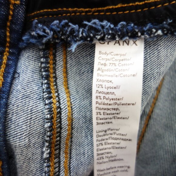 Spanx High Rise Distressed Denim Skinny Jean Jegging Medium wash Size (M) NWT! - Picture 10 of 10